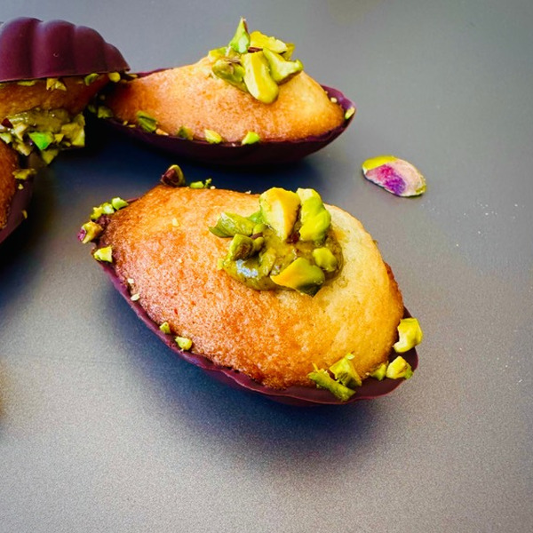 Madeleines pistache chocolat